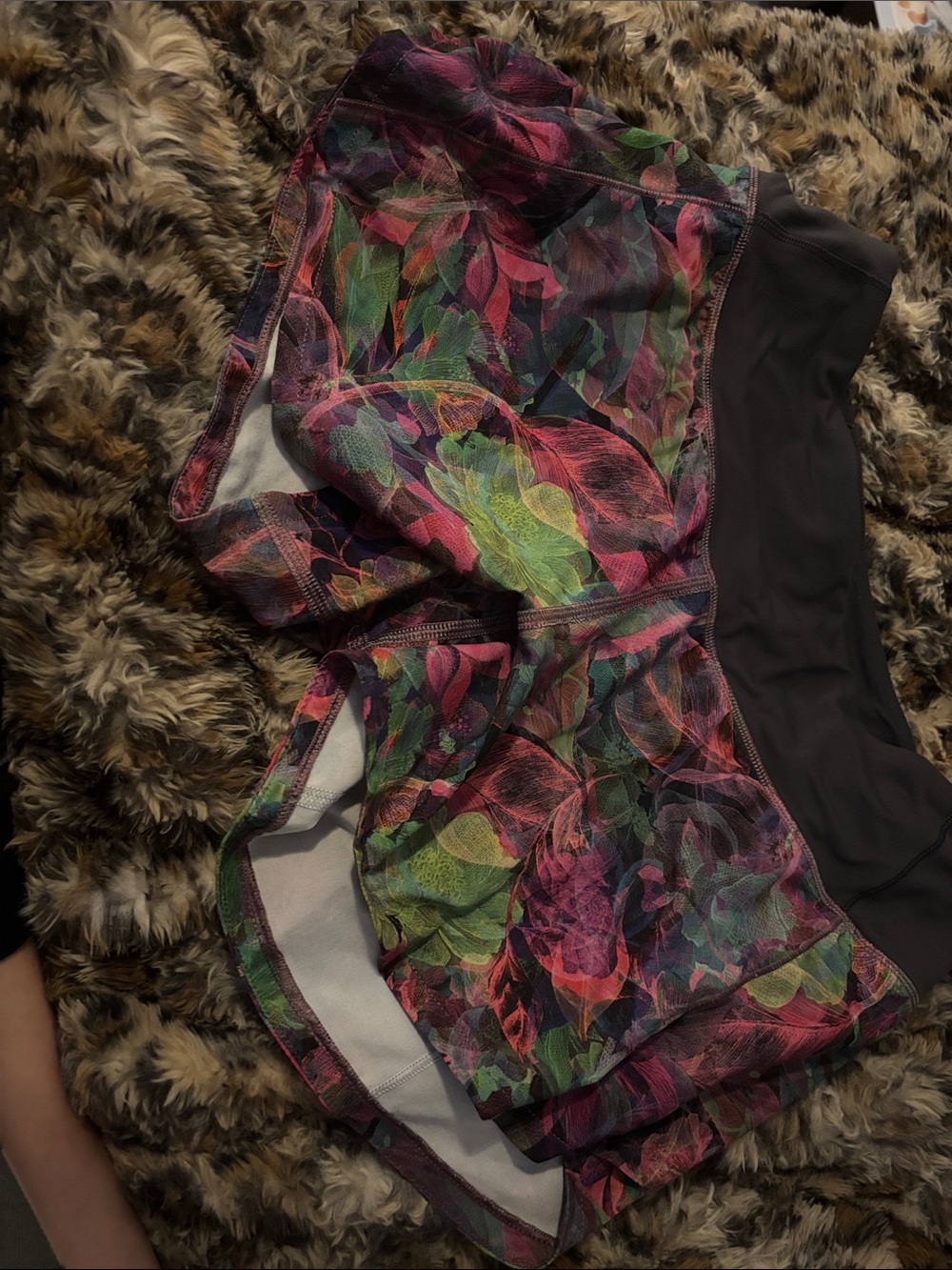 lululemon athletica Multicolor Leaf-Print Athletic Shorts